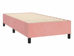 New Conjunto Boxspring - 80x200 cm colchón y LED terciopelo ES338888 Rosa