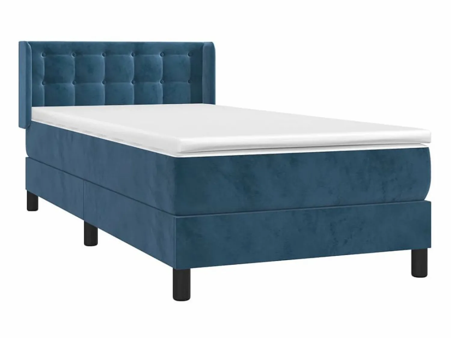 Discount Conjunto Boxspring - 80x200 cm + Somieres + colchón terciopelo oscuro ES37082 Cama Continental Boxspring