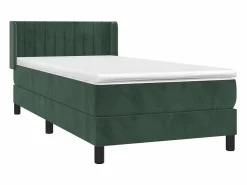 Outlet Conjunto Boxspring - 90x200 cm + colchón terciopelo oscuro ES760858 Verde