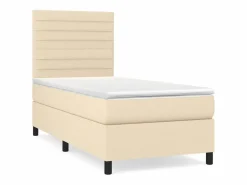 Discount Conjunto Boxspring - 80x200 cm + colchón tela color ES467205 Crema