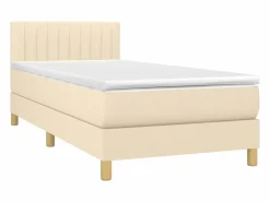 Outlet Conjunto Boxspring - 90x190 cm + Somieres + colchón tela color ES45022 Crema