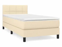 Conjunto Boxspring - 90x190 cm + colchón tela color ES543428 Crema