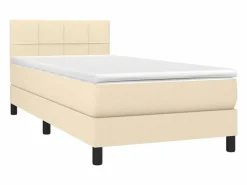 Conjunto Boxspring - 90x190 cm + colchón tela color ES543428 Crema