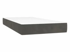 Clearance Conjunto Boxspring - 90x190 cm + colchón terciopelo oscuro ES923564 Gris