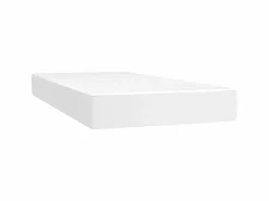 Discount Conjunto Boxspring - 90x200 cm + Somieres + colchón cuero sintético ES41709 Blanco