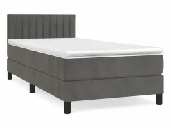 Conjunto Boxspring - 80x200 cm + Somieres + colchón terciopelo oscuro ES35836