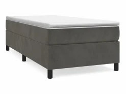 Conjunto Boxspring - 90x200 cm + Somieres + colchón terciopelo oscuro ES35520