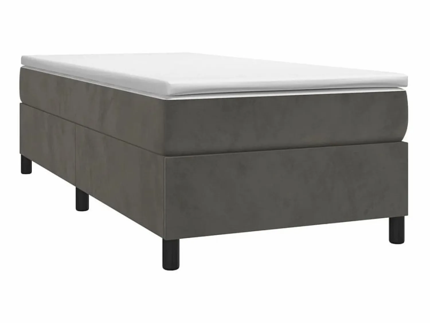 Conjunto Boxspring - 90x200 cm + Somieres + colchón terciopelo oscuro ES35520