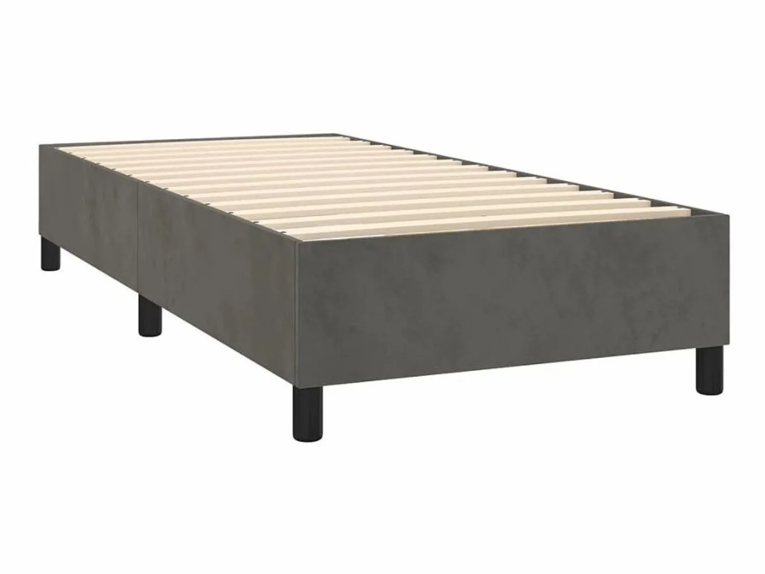 Conjunto Boxspring - 90x200 cm + Somieres + colchón terciopelo oscuro ES35520