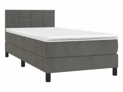 Conjunto Boxspring - 80x200 cm + Somieres + colchón terciopelo oscuro ES43840 Cama Continental Boxspring