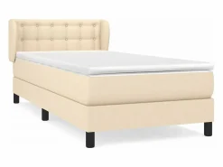 Best Conjunto Boxspring - 90x190 cm + colchón tela color ES492978 Crema