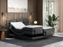 New Palacio Conjunto boxspring relax tela antracita 2x90x200 LODI Gris antracita