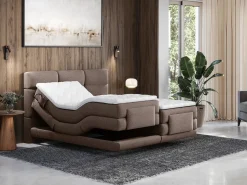 Palacio Conjunto boxspring relax Tela - Marrón - 2 x 90 x 200 cm - LODI de