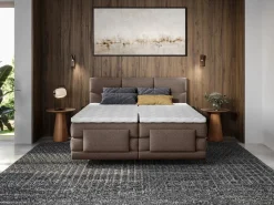 Palacio Conjunto boxspring relax Tela - Marrón - 2 x 90 x 200 cm - LODI de