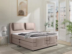 Discount Palacio Conjunto boxspring relax tela 2x90x200 cm CASTEL Beige
