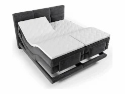 New Conjunto boxspring relax tela antracita 2x80x200 LODI Cama Continental Boxspring|Cama Articulada
