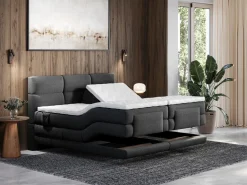New Conjunto boxspring relax tela antracita 2x80x200 LODI Cama Continental Boxspring|Cama Articulada
