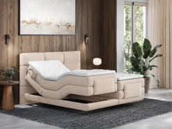 Hot Palacio Conjunto boxspring relax tela 2 x 80 x 200 cm LODI de Beige