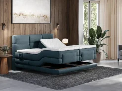 Sale Palacio Conjunto boxspring relax Tela - - 2 x 80 x 200 cm - LODI de Azul