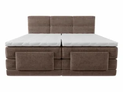 Best Conjunto boxspring relax Tela - Marrón - 2 x 80 x 200 cm - LODI de Cama Continental Boxspring|Cama Articulada