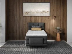Outlet Palacio Conjunto boxspring relax tela antracita 100x200 cm LODI Gris antracita