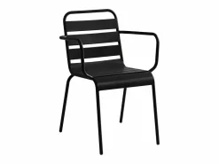 Best Conjunto comedor jardín metal una mesa D.110cm y 4 sillas apilables - - MIRMANDE Comedores De Jardín
