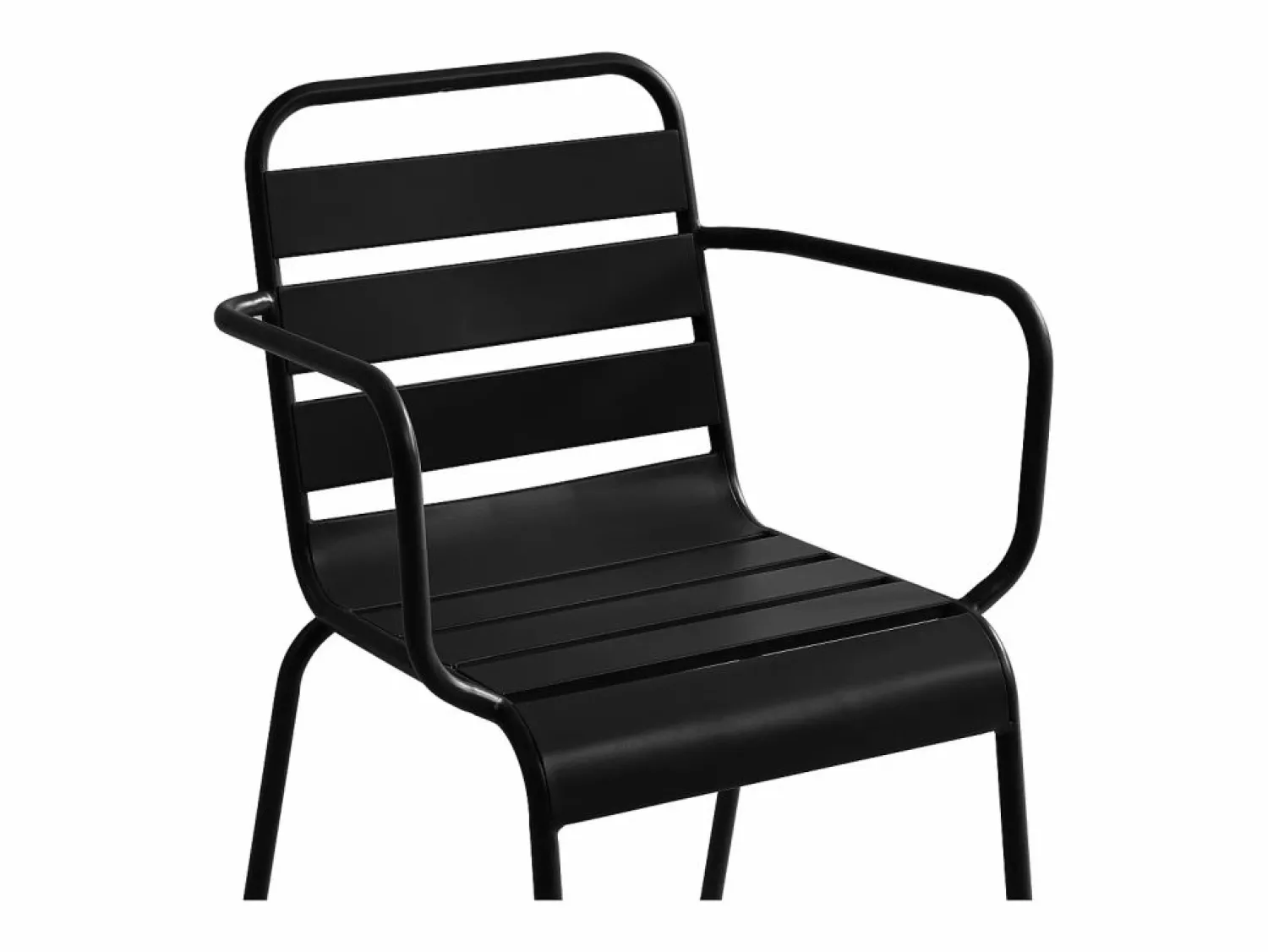 Best Conjunto comedor jardín metal una mesa D.110cm y 4 sillas apilables - - MIRMANDE Comedores De Jardín