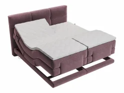 Clearance Conjunto completo Boxspring eléctrico 2 x 90 x 200 cm king size Burdeos Tela - LODI de Colección Rouge Passion|Cama Continental Boxspring