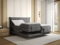 Palacio Conjunto completo Boxspring eléctrico 2 x 90 x 200 cm king size Antracita Tejido - ZANORO de