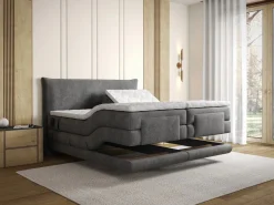 Palacio Conjunto completo Boxspring eléctrico 2 x 90 x 200 cm king size Antracita Tejido - ZANORO de