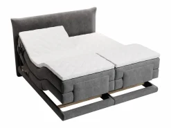 Hot Palacio Conjunto completo Boxspring eléctrico 2 x 80 x 200 cm tamaño queen Antracita Tela - ZANORO de Gris antracita