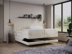 Online Conjunto completo boxspring - 2 x 80 x 200 cm - Terciopelo - - DONISI de Cama Terciopelo|Cama Continental Boxspring