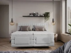Clearance Palacio Conjunto completo boxspring - 2 x 90 x 200 cm - Terciopelo - - DONISI de Gris claro
