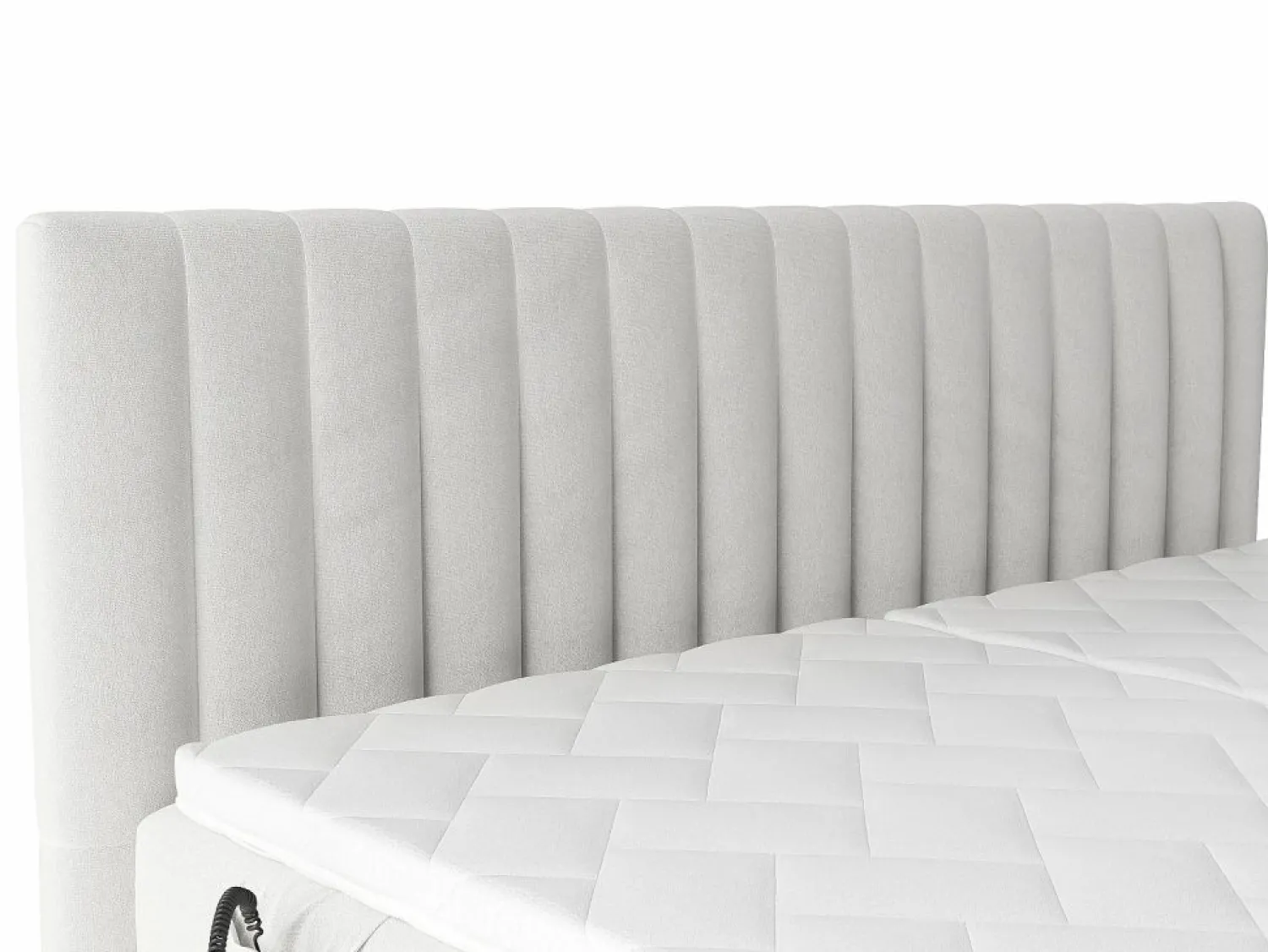 Clearance Palacio Conjunto completo boxspring - 2 x 90 x 200 cm - Terciopelo - - DONISI de Gris claro
