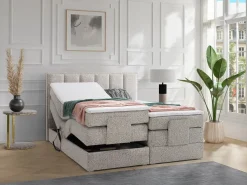 Sale Conjunto completo boxspring eléctrico 2 x 90 x 200 cm - Tela - KALASI de Cama Articulada