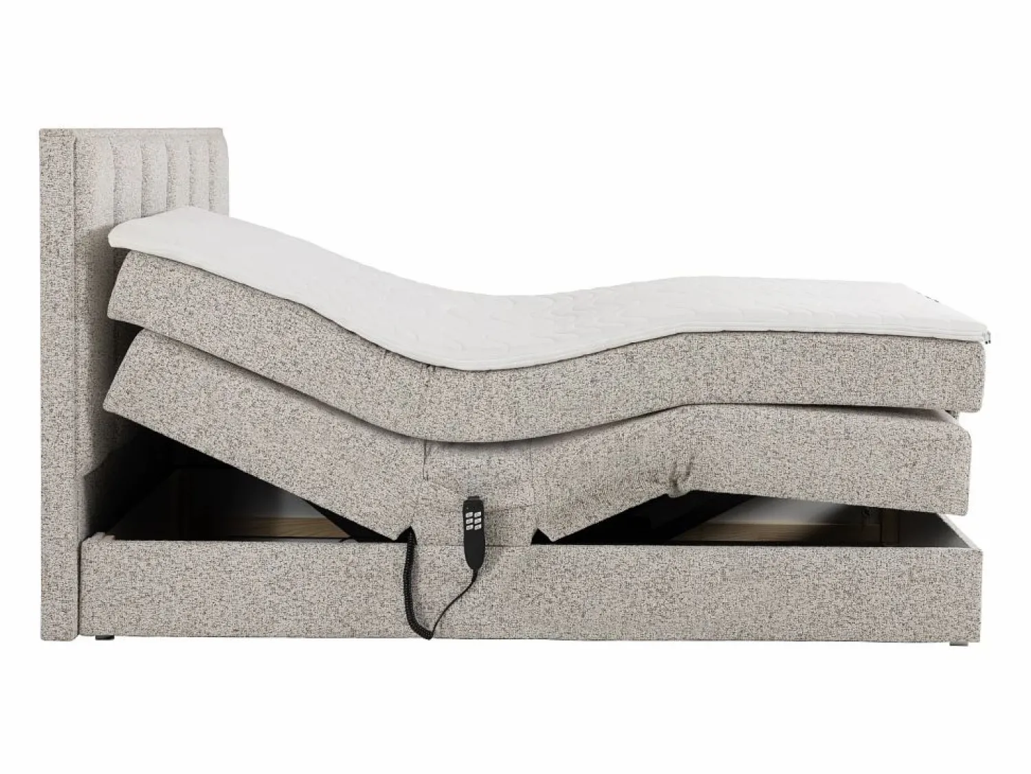 Sale Conjunto completo boxspring eléctrico 2 x 90 x 200 cm - Tela - KALASI de Cama Articulada