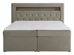 Sale Ysmée Conjunto completo de decoración de dormitorio canapés abatibles - 180 x 200 - Terciopelo - - ORANA Topo