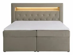 Sale Ysmée Conjunto completo de decoración de dormitorio canapés abatibles - 180 x 200 - Terciopelo - - ORANA Topo