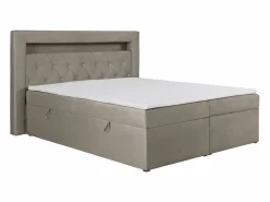 Best Conjunto completo de decoración de dormitorio con canapés abatibles - 160 x 200 - Terciopelo - - ORANA Cama Continental Boxspring