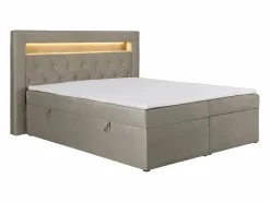 Best Conjunto completo de decoración de dormitorio con canapés abatibles - 160 x 200 - Terciopelo - - ORANA Cama Continental Boxspring