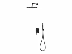 Helloshop26 Conjunto completo de sistema de ducha con cabezal de ducha de acero inoxidable negro 02_0003109