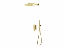 Outlet Helloshop26 Conjunto completo de sistema de ducha con cabezal de ducha de acero inoxidable 02_0003106 Dorado