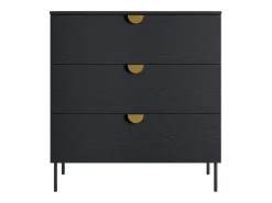 Meublorama Conjunto completo MONDO – estructurado y dorado – Cama con canapé 180x200 con somier + Armario + Cómoda + 2 mesitas de noche