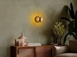 OZAIA Conjunto de 2 apliques de pared con diseño de alambre en metal - - P. 18 x D.45 cm - ZYMA Dorado