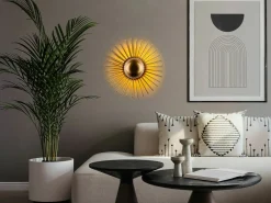 OZAIA Conjunto de 2 apliques de pared con diseño de alambre en metal - - P. 18 x D.45 cm - ZYMA Dorado