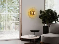 OZAIA Conjunto de 2 apliques de pared con diseño de alambre en metal - - P. 18 x D.45 cm - ZYMA Dorado