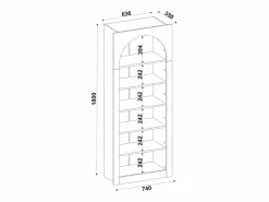 Clearance Conjunto de 4 estanterías con 6 estantes - - CYMORA Librería