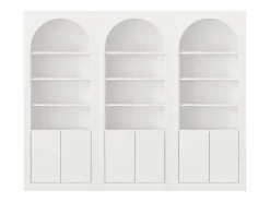 Discount Vente-unique Conjunto de 3 estanterías con 4 estantes y 2 puertas - - CYMORA Blanco