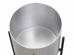 OZAIA Conjunto de 2 maceteros con soporte de metal - D.25 x Alt. .39 y D. 23 x Alt. .35.5 - - EDMEE Plateado