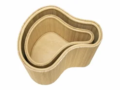 OZAIA Conjunto de 2 mesas auxiliares, cajas , ratán - H. 45 cm - H. 33,5 cm Natural MARSA